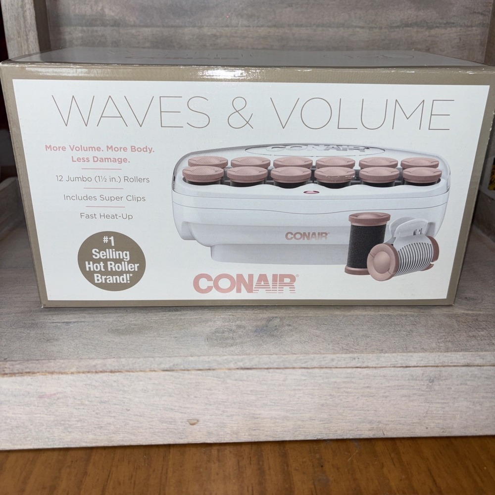 Conair Waves Volume 12 Jumbo Rollers Includes Super Clips #1 Selling Hot Roller